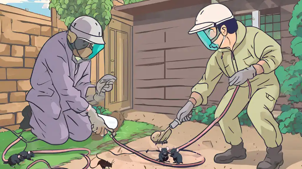 Pest exterminators removing and preventing rodent and rat infestation