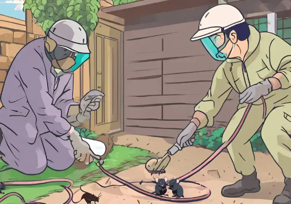 Pest exterminators removing and preventing rodent and rat infestation